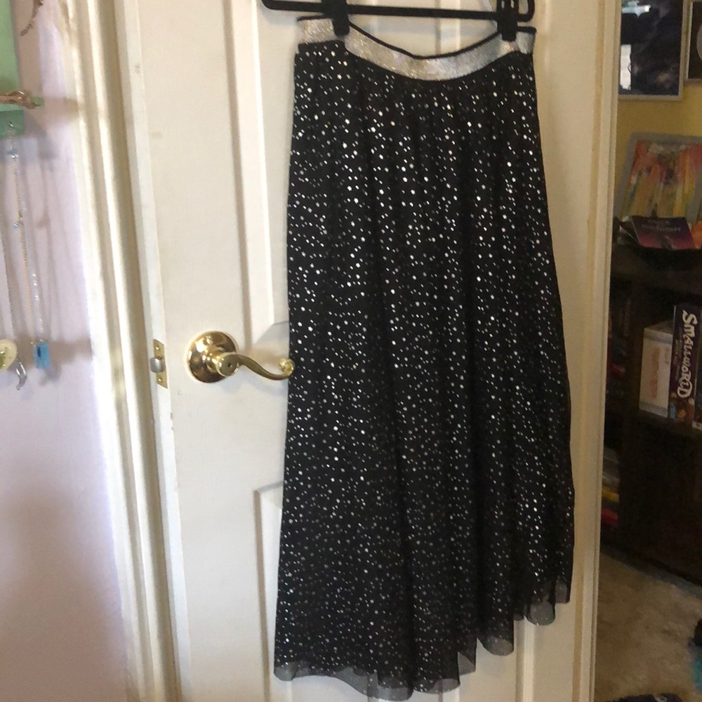 ModCloth Silver Star Maxi Skirt, Size L